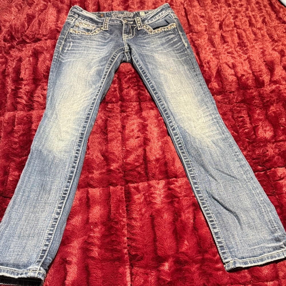 Miss Me Light Blue straight leg Jeans